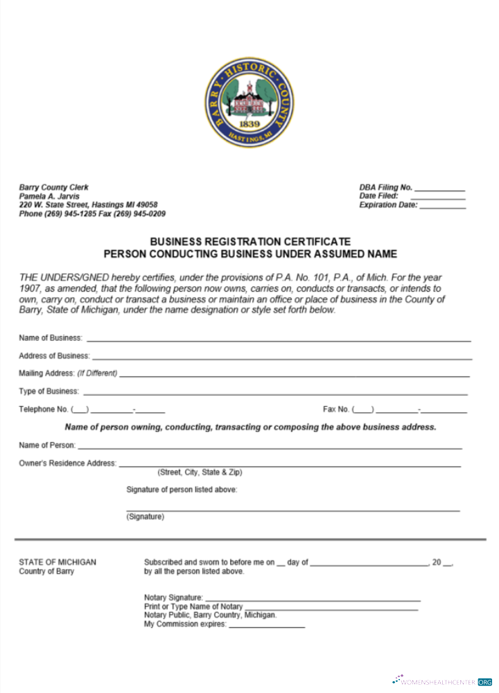 Download USA Michigan certificate of business registration Photoshop template